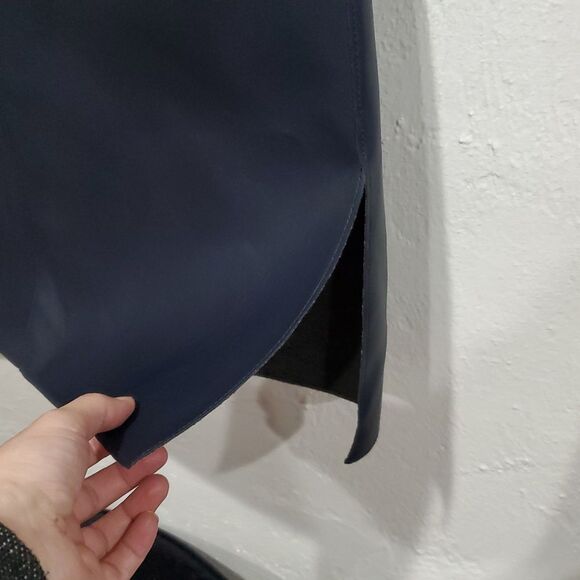 Bagatelle Faux Leather Long Duster Vest in Dark Navy Blue Size S - Picture 5 of 10